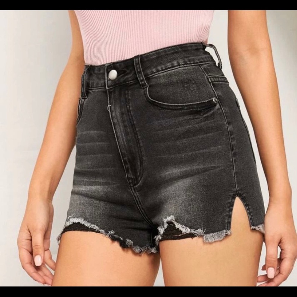Black Jean shorts